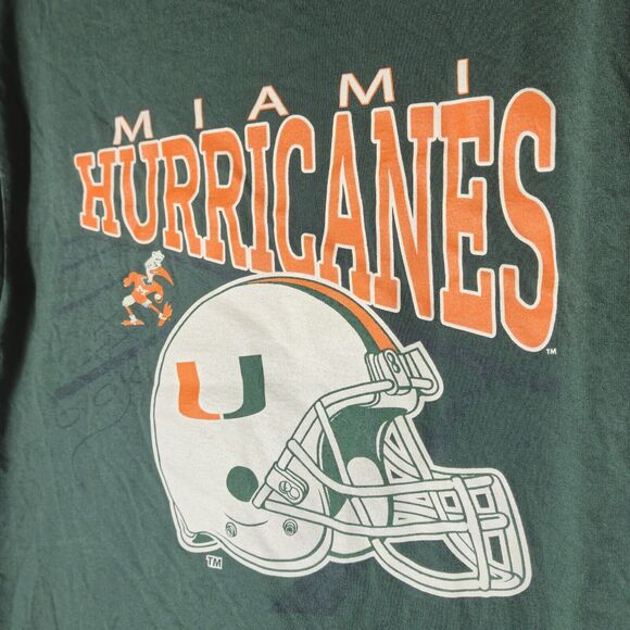 Miami Hurricane TEE T Shirt Mens M Logo Starter Football Helmet Logo - Picture 2 of 5